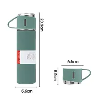 Steel Vacuum Flask Set with 3 Stainless Steel Cups Combo-thumb3
