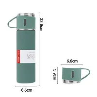 AZANIA Stainless Steel Hot and Cold Vacuum Insulated Flask, 500ml, Crimson Red, Electro | Lightweight  Keeps Drinks Hot/Cold for 24+ Hours-thumb1