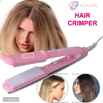 AZANIA Hair Crimper Curler Machine By Meherma For Women's With With Quick Heat Up  19mm Ceramic Coated Plates, Curler  Styles (Multi-color)-thumb2