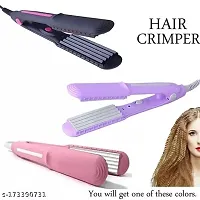 New Professional Feel Hair Crimper, Electric Ceramic Corrugated Hair Crimper Curler Straightening Iron Wide Plates Waver Corn Hair Crimping ( PACK OF 1 MINI CRIMPER ) MULTICOLOUR-thumb1