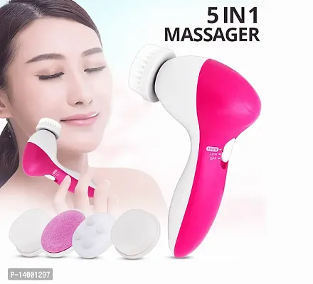 AZANIA 5 in 1 Face Facial Exfoliator Electric Handheld Massage Machine Care  Cleansing Cleanser Massager Kit for Smoothing Body Relaxation Beauty Skin Cleaner facial massager machine Face (Multi)