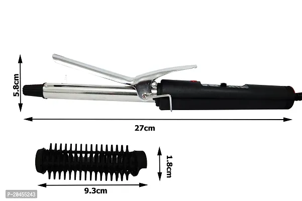 AZANIA Hair Styler - Straightener, 19mm Curler, Crimper, Conical Curler  Volume Brush for Multiple Styles (Blue/Black)-thumb3