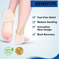 nbsp;Foot Anti Crack Silicone Gel Heel Pad Socks | For Heel Swelling Pain Relief, Dry Hard, Cracked Heels Repair Cream Foot Care | For Both Men  Women | Half-length - 1 Pair (Free Size)-thumb4