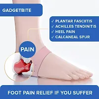 nbsp;Foot Anti Crack Silicone Gel Heel Pad Socks | For Heel Swelling Pain Relief, Dry Hard, Cracked Heels Repair Cream Foot Care | For Both Men  Women | Half-length - 1 Pair (Free Size)-thumb1