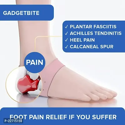 nbsp;Foot Anti Crack Silicone Gel Heel Pad Socks | For Heel Swelling Pain Relief, Dry Hard, Cracked Heels Repair Cream Foot Care | For Both Men  Women | Half-length - 1 Pair (Free Size)-thumb2