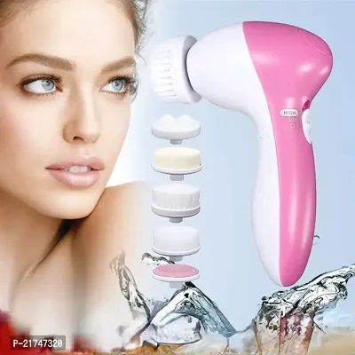 5 in 1 Electric Wash Face Cleaning Machine Facial Cleanser Pore Cleaner Body Cleansing Massage Mini Skin Beauty Massager Brush (Pack of 1)