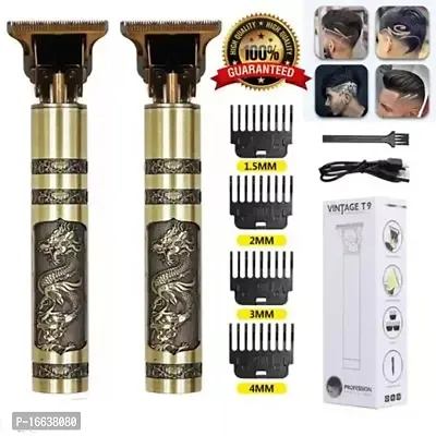 KEMEI Professional Hair Clipper Cordless Trimmer Rechargeable T Shape  Stainless Steel Electric Shaver (Buddha Carved)