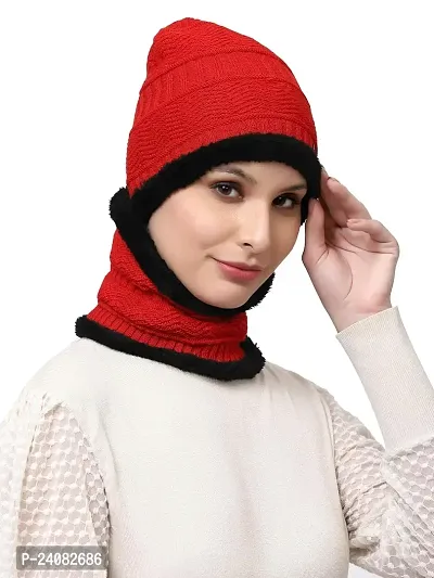 Winter Knit Neck Scarf and Warm Beanie Cap Hat Combo for Men and Women
