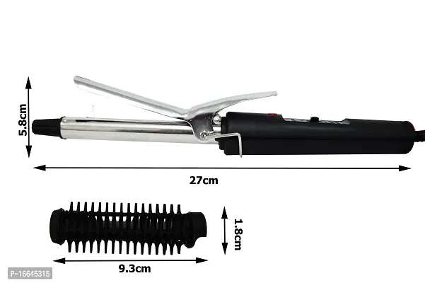 AZANIA Women's 471-B Brush Style Hair Curler/Iron Rod (Black)-thumb3