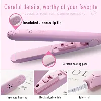 AZANIA Hair Crimper Beveled Edge For Crimping, Styling And Volumizing With Ceramic Technology For Gentle And Frizz-Free Crimping Electric Hair Styler (Ak) 8006 Hair Styler (Pink)-thumb4