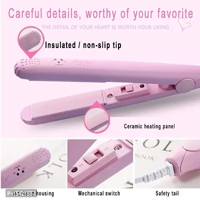 AZANIA Hair Crimper Beveled Edge For Crimping, Styling And Volumizing With Ceramic Technology For Gentle And Frizz-Free Crimping Electric Hair Styler (Ak) 8006 Hair Styler (Pink)-thumb5