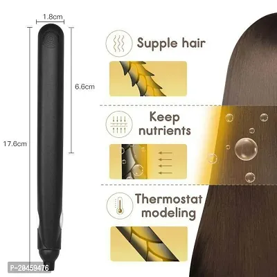 AZANIA Hair Straightener With Ceramic Coated Plates  19 Mm Barrel Hair Curler Combo (VHSS-02)Black-thumb3
