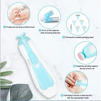 AZANIA   Baby Nail File Drill for Baby No Sharp Claws Hurt, 6 in 1 Safety Cutter Trimmer for Toes and (Blue)-thumb4