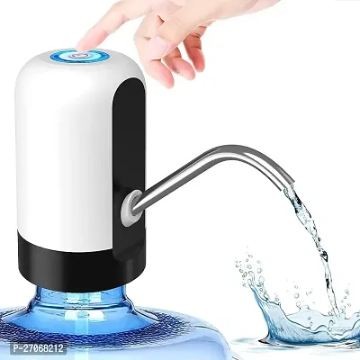 Water Dispenser Pump Rechargeable, Water Dispenser for 20 Liter Bottle Bottom Loading, Portable USB Charging Automatic Drinking Mini Water Jug Dispenser (Steel)-thumb0