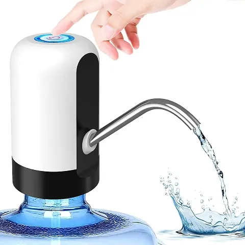 Water Dispenser Pump Rechargeable, Water Dispenser for 20 Liter Bottle Bottom Loading, Portable USB Charging Automatic Drinking Mini Water Jug Dispenser (Steel)