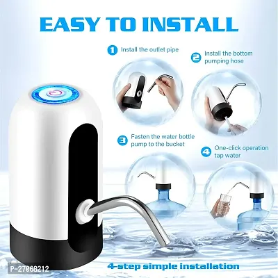 Water Dispenser Pump Rechargeable, Water Dispenser for 20 Liter Bottle Bottom Loading, Portable USB Charging Automatic Drinking Mini Water Jug Dispenser (Steel)-thumb4
