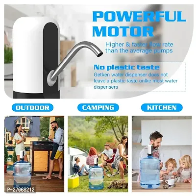 Water Dispenser Pump Rechargeable, Water Dispenser for 20 Liter Bottle Bottom Loading, Portable USB Charging Automatic Drinking Mini Water Jug Dispenser (Steel)-thumb2