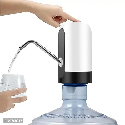 AZANIA 20 Liter Water Dispenser Pump Rechargeable, Water Dispenser for 20 Liter Bottle Bottom Loading, Portable USB Charging Automatic Drinking Mini Water Jug Dispenser (Steel)-thumb0