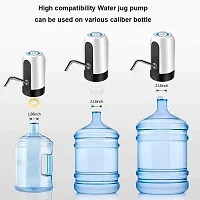 AZANIA 20 Liter Water Dispenser Pump Rechargeable, Water Dispenser for 20 Liter Bottle Bottom Loading, Portable USB Charging Automatic Drinking Mini Water Jug Dispenser (Steel)-thumb3