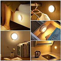 Light for Home with USB Charging Self Adhesive LED Nightlight Rechargeable Body Sensor Wall Light for Hallway, Wardrobe, Bedroom, Stairs,Bathroom,Kitchen(Warm White,Pack of 1)-thumb1