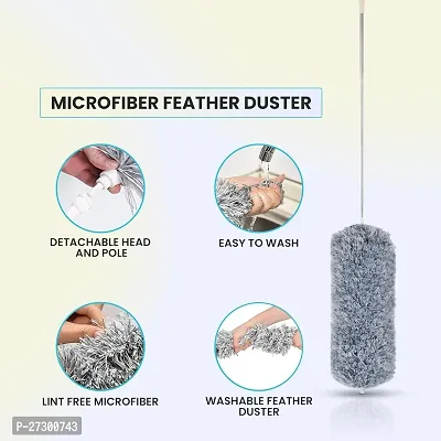 AZANIA Microfiber Duster for Cleaning with Telescoping Extension Pole 30 to 100 Extendable Duster for Cleaning High Ceiling Fan,Blinds, Baseboards,cars-thumb4