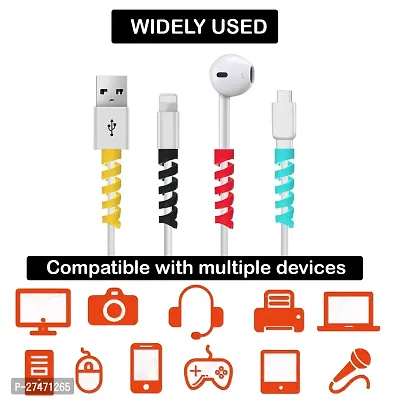 Spiral Charger Spiral Charger Cable Protectors for Wires Data Cable Saver Charging Cord Protective Cable Cover Set of 1(5Pieces)-thumb2