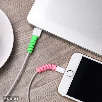 Spiral Charger Spiral Charger Cable Protectors for Wires Data Cable Saver Charging Cord Protective Cable Cover Set of 1(5Pieces)-thumb5