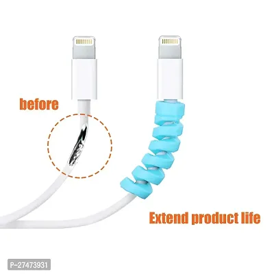 Spiral Charger Spiral Charger Cable Protectors for Wires Data Cable Saver Charging Cord Protective Cable Cover Set of 2 ( 8Pieces)-thumb2