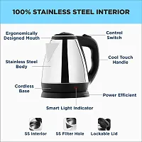Stainless Steel Electric Kettle, 1 Piece, 2 Litres, Silver | Power Indicator | 1500 Watts | Auto Cut-off | Detachable 360 Degree Connector | Boiler for Water-thumb3