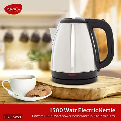 Stainless Steel Electric Kettle, 1 Piece, 2 Litres, Silver | Power Indicator | 1500 Watts | Auto Cut-off | Detachable 360 Degree Connector | Boiler for Water-thumb0