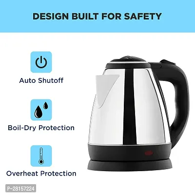 Stainless Steel Electric Kettle, 1 Piece, 2 Litres, Silver | Power Indicator | 1500 Watts | Auto Cut-off | Detachable 360 Degree Connector | Boiler for Water-thumb4