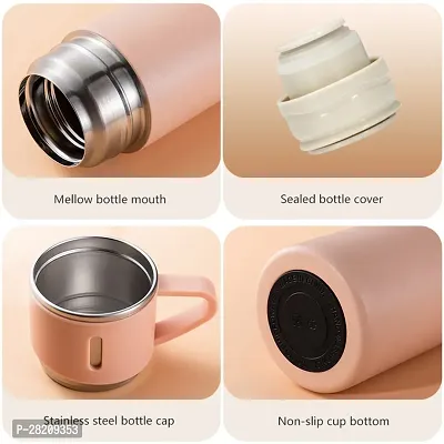 Stainless Steel 500 Ml Vacuum Insulated Water Bottle Flask with 3 Steel Cups Pack of 1 Assorted-thumb2