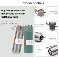 Stainless Steel Vacuum Flask Gift With 3 Small Cups For Hot And Cold-thumb3