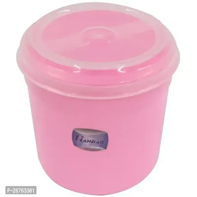 Stylish Store In Container - Pink, Plastic, Plain, Round,-thumb0