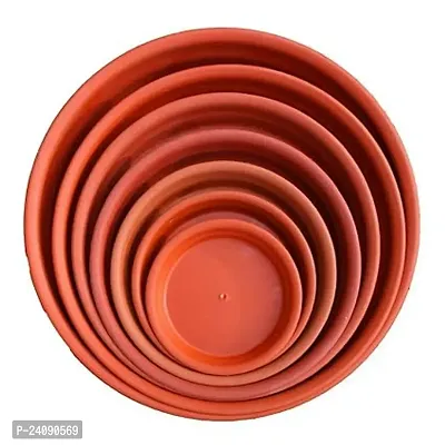 Round Bottom Tray Plate Saucer Round Shape Plastic Pot Gamla for Indoor Home Decor  Outdoor Balcony Garden (Pack of 12)-thumb3