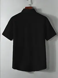 Stylish Black Cotton Casual Shirt For Men-thumb1