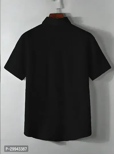 Stylish Black Cotton Casual Shirt For Men-thumb2