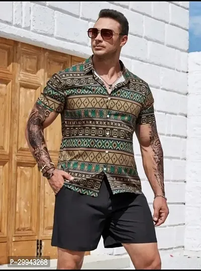 Stylish Multicoloured Polyester Spandex Casual Shirt For Men-thumb0