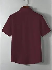 Stylish Maroon Cotton Casual Shirt For Men-thumb1