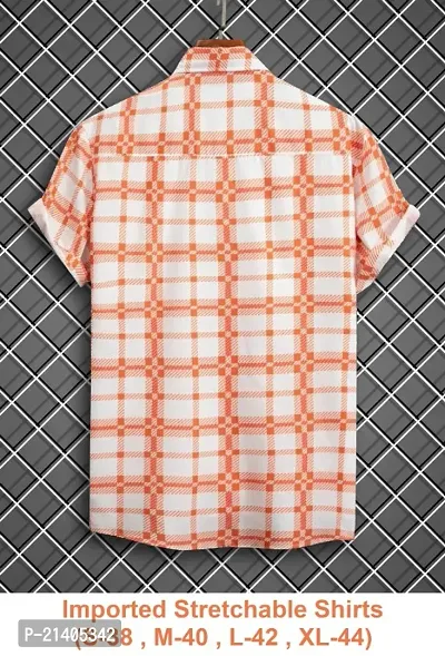 Men Regular Fit Checkered Spread Collar Casual Shirt-thumb2