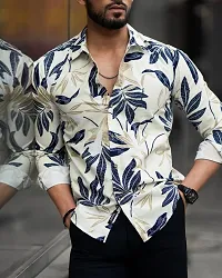 Men Regular Fit Floral Print Spread Collar Casual Shirt-thumb1