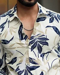 Men Regular Fit Floral Print Spread Collar Casual Shirt-thumb2