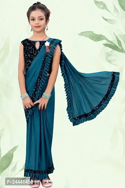 Bollywood Ready To Wear Kids Saree-thumb0