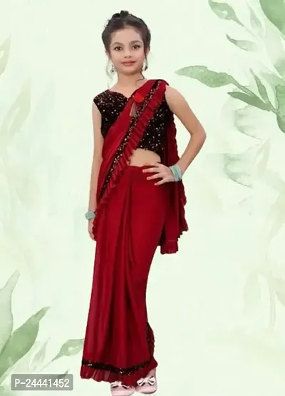 Bollywood Ready To Wear Kids Saree-thumb0