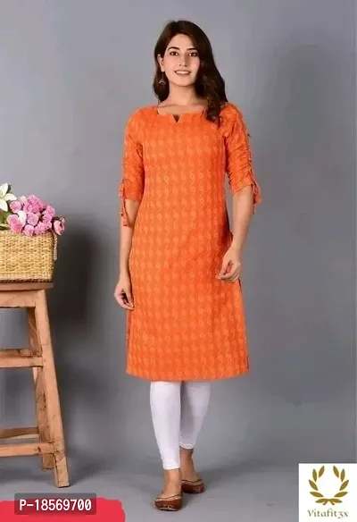 Classic stylish cotton ORANGE KATHA KURTI-thumb0