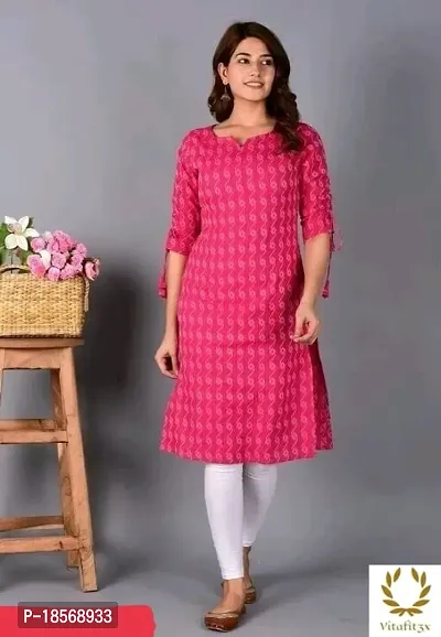 Classic stylish cotton PINK KATHA KURTI-thumb0