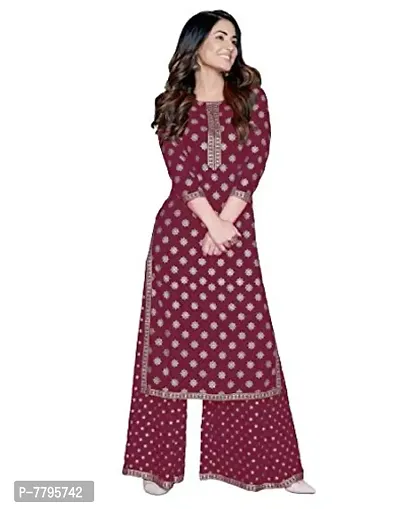 KRATI CREATIONS made in india heavy rayon printed kurti with sharara