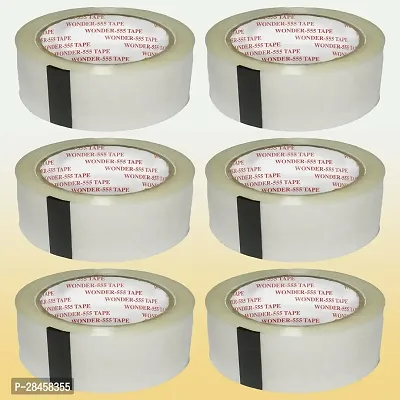 Packaging Tape Premium Grade 48 mm width 200 meter length Transparent (Set of 6)-thumb0