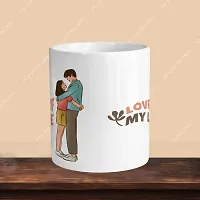 Premium 330ml Ceramic White Coffee Mug - love of my life - Single Pack-thumb1