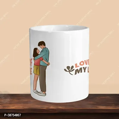 Premium 330ml Ceramic White Coffee Mug - love of my life - Single Pack-thumb2